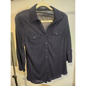 Verve ami Button Down Shirt Top Womens Long Sleeve